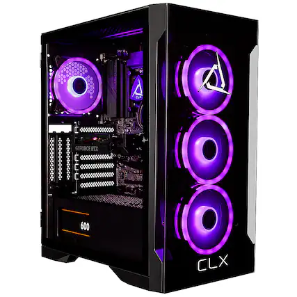 Front. CLX - SET Gaming Desktop - Intel Core i7 13700KF - 32GB DDR5 5600 Memory - GeForce RTX 4060 - 1TB NVMe M.2 SSD + 4TB HDD - Black.