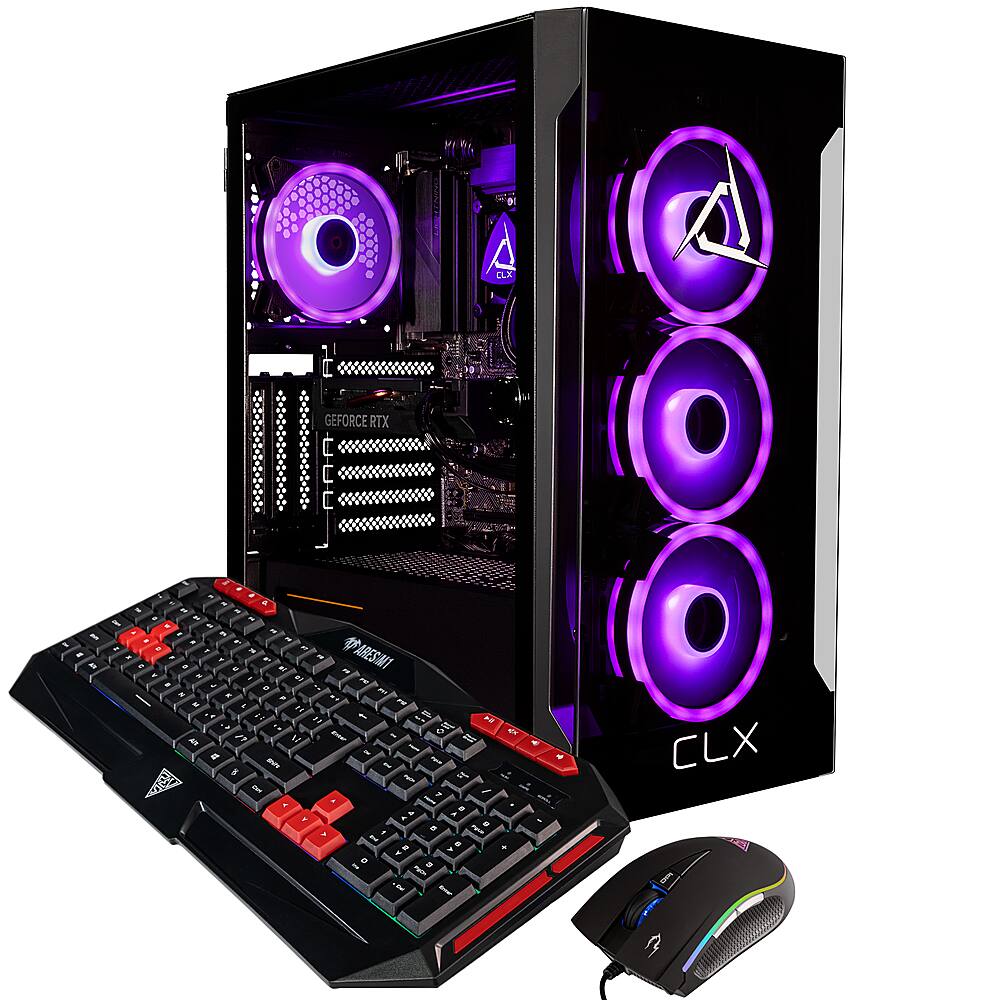 Alt View 2. CLX - SET Gaming Desktop - Intel Core i7 13700KF - 32GB DDR5 5600 Memory - GeForce RTX 4060 - 1TB NVMe M.2 SSD + 4TB HDD - Black.