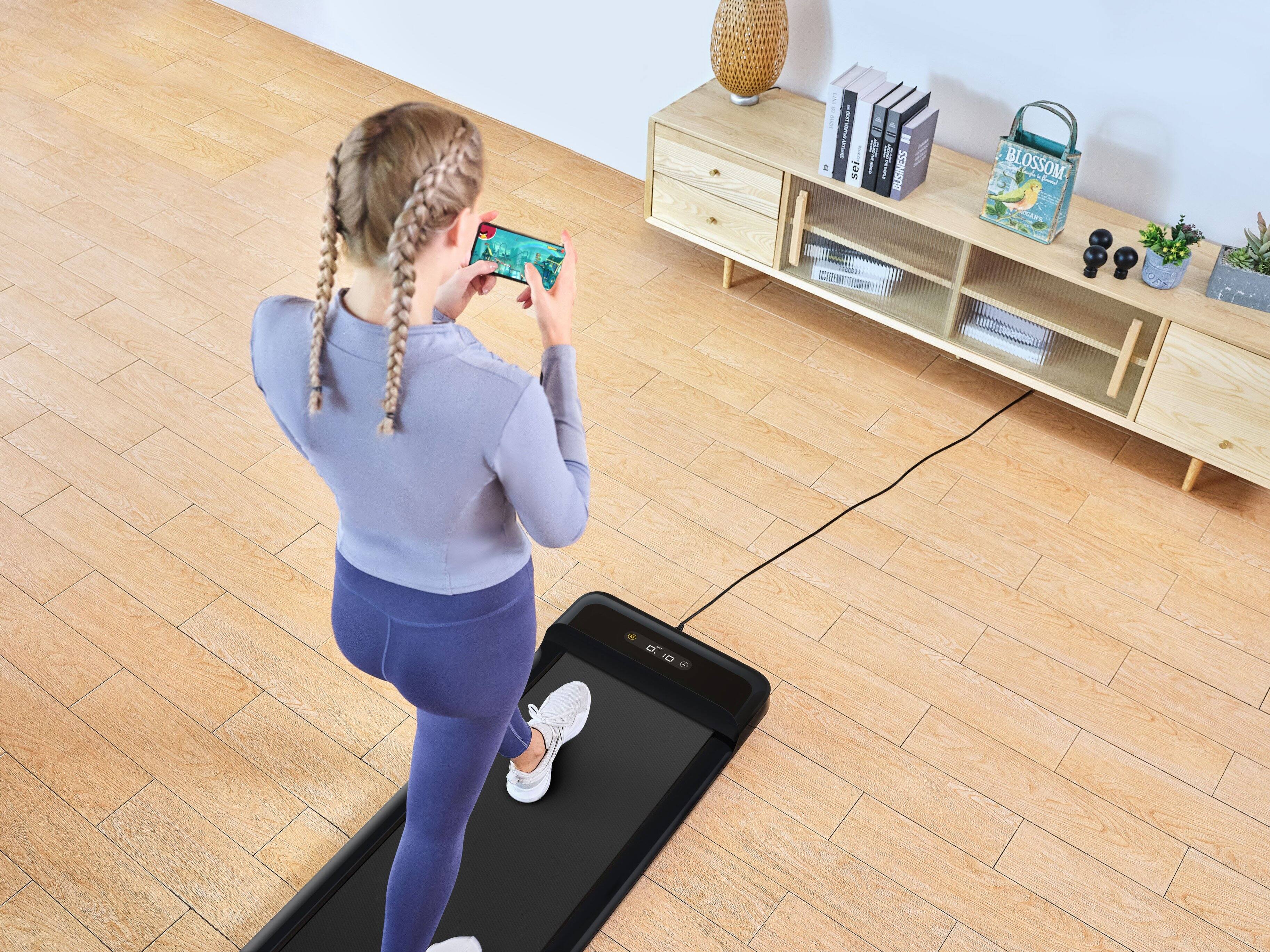 Alt View 15. WalkingPad - C2 Under Desk Treadmill Double Fold Walking Pad - Black.