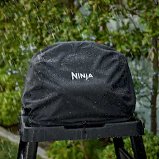 Angle. Ninja - Woodfire Premium Grill Cover Pro, Compatible with OG800 & OG900 Series - Black.