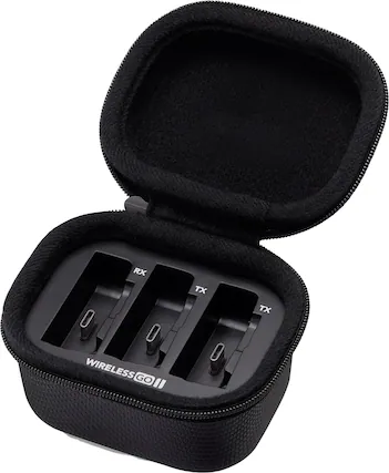 Front. RØDE - CHARGE CASE 4200 mAH Wireless Charging Case for Wireless Go II - Black.
