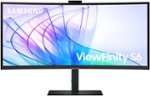 Samsung - ViewFinity S65VC 34" Ultra-WQHD 100Hz AMD FreeSync HDR10 Curved Monitor with  Built -in Speakers and Built-in Camera - Black