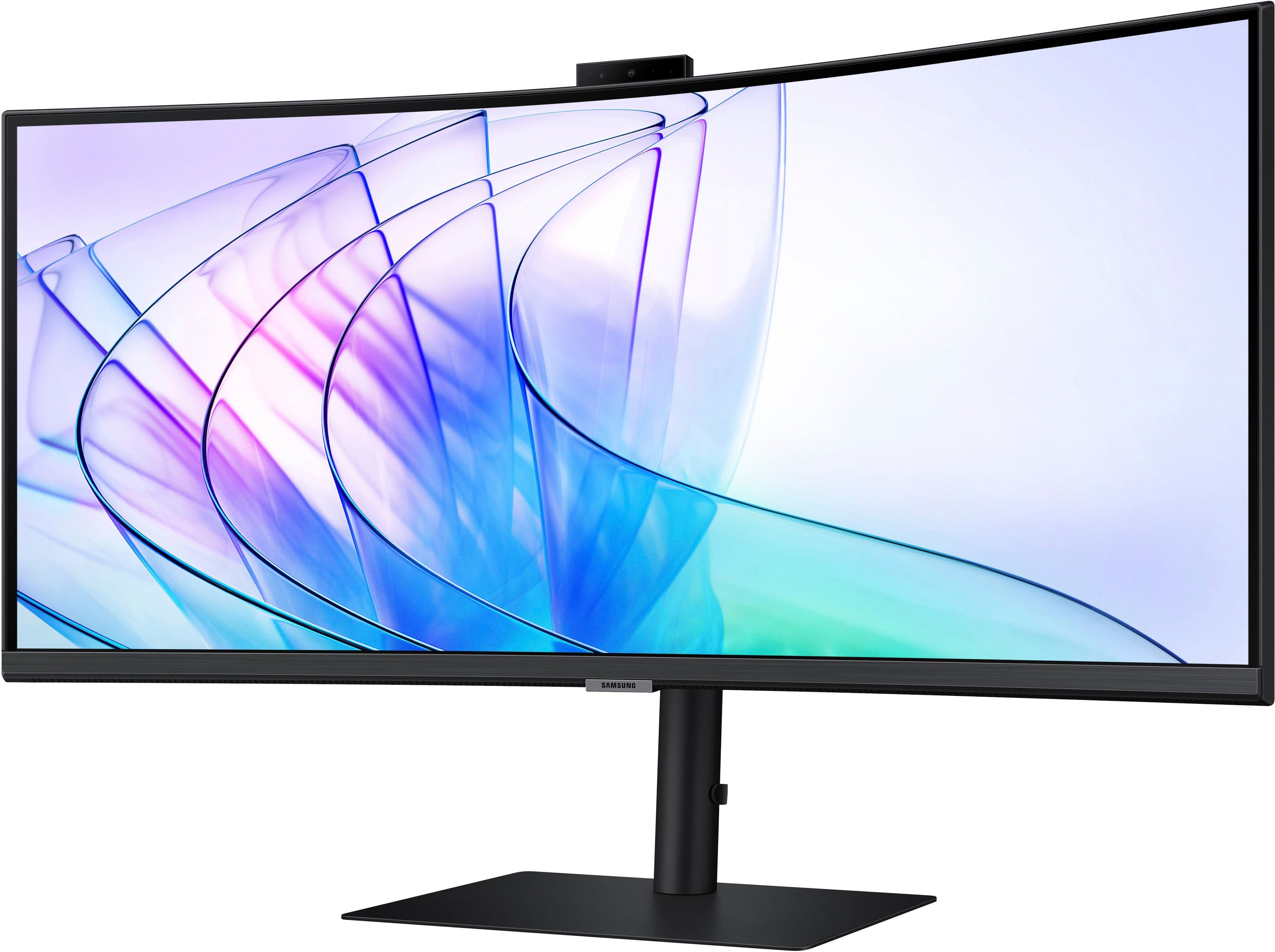 Alt View 12. Samsung - ViewFinity S65VC 34" Ultra-WQHD 100Hz AMD FreeSync HDR10 Curved Monitor with Built -in Speakers and Built-in Camera - Black.