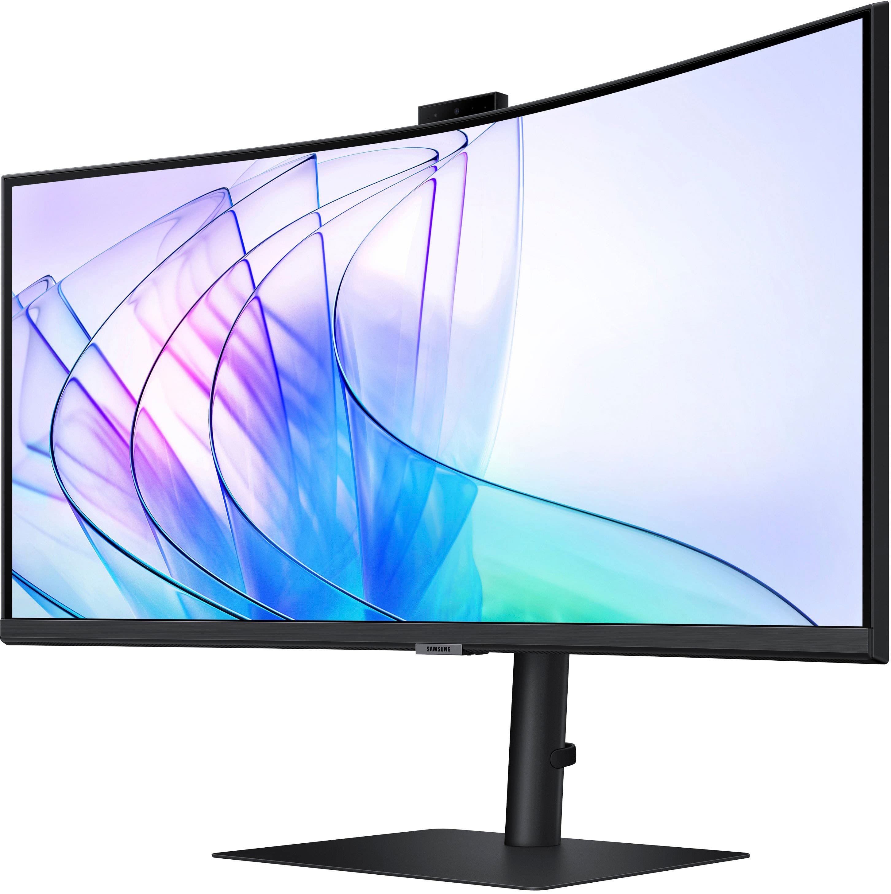 Alt View 14. Samsung - ViewFinity S65VC 34" Ultra-WQHD 100Hz AMD FreeSync HDR10 Curved Monitor with Built -in Speakers and Built-in Camera - Black.