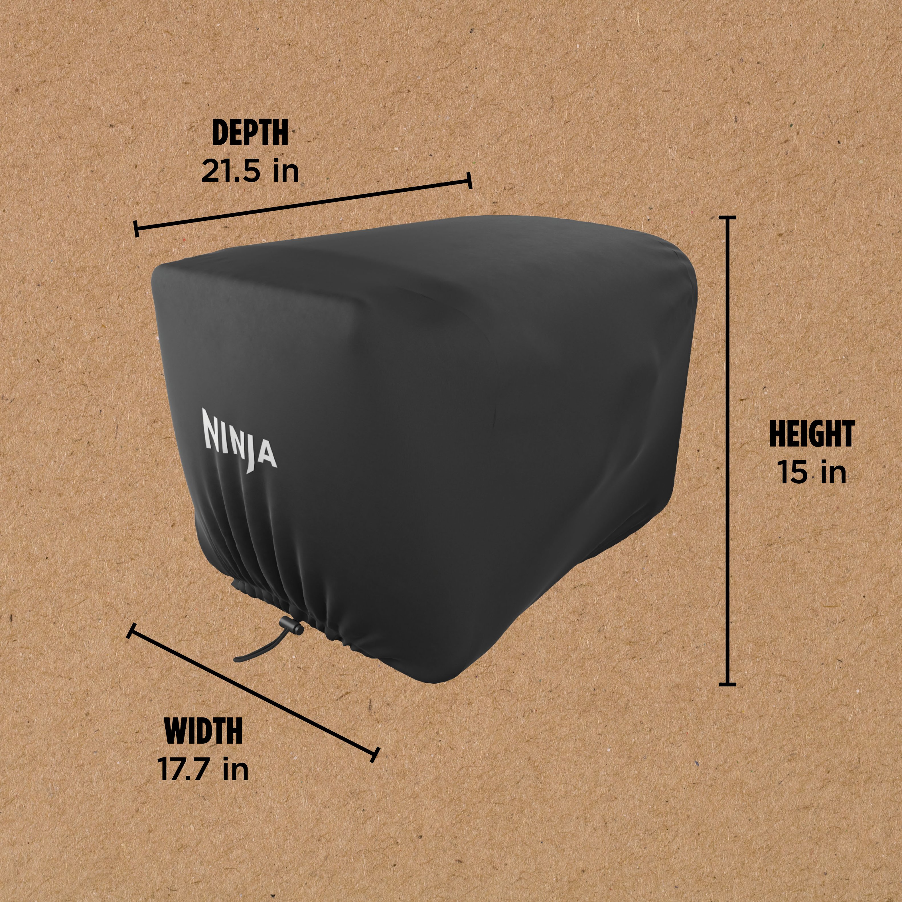 Alt View 3. Ninja - Woodfire Premium Outdoor Oven Cover, Compatible with OO100 Series - Black.