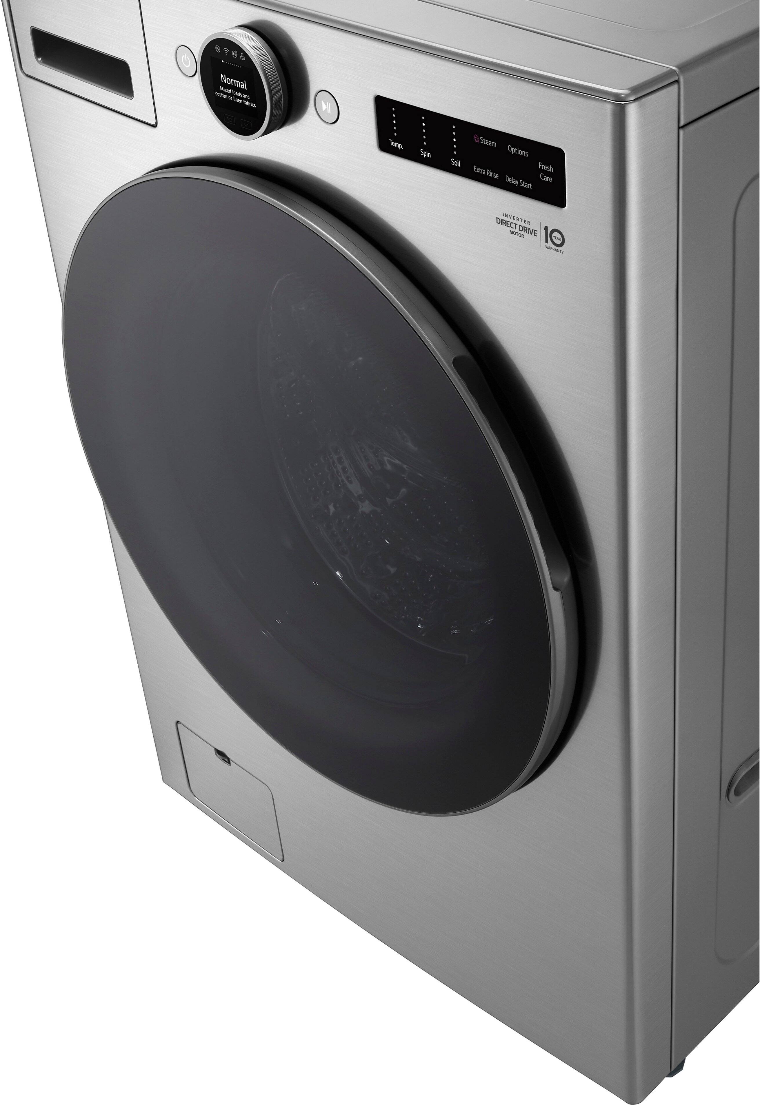 Alt View 13. LG - 4.5 Cu. Ft. High-Efficiency Stackable Smart Front Load Washer with Steam and and ezDispense - Graphite Steel.