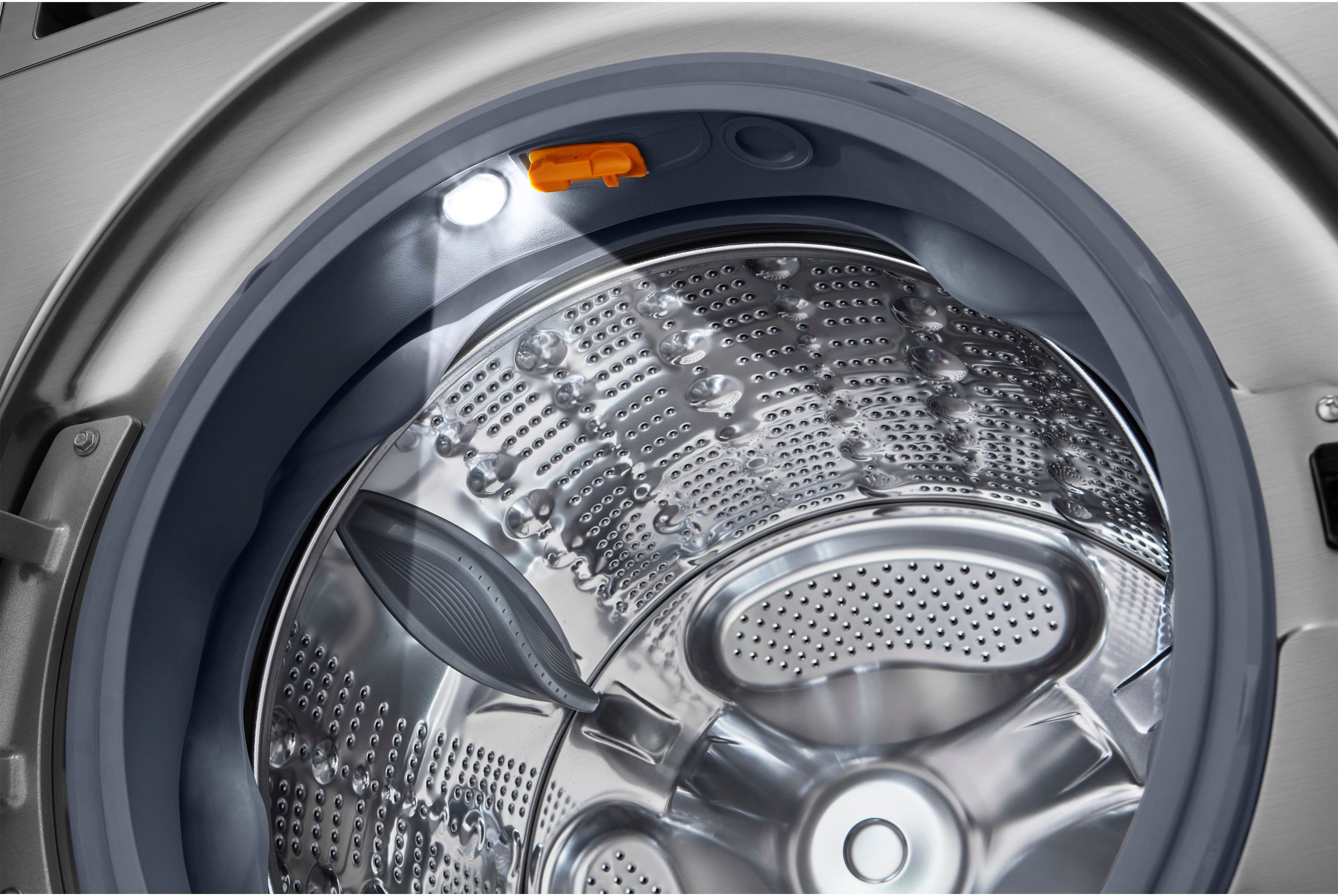 Alt View 14. LG - 4.5 Cu. Ft. High-Efficiency Stackable Smart Front Load Washer with Steam and and ezDispense - Graphite Steel.