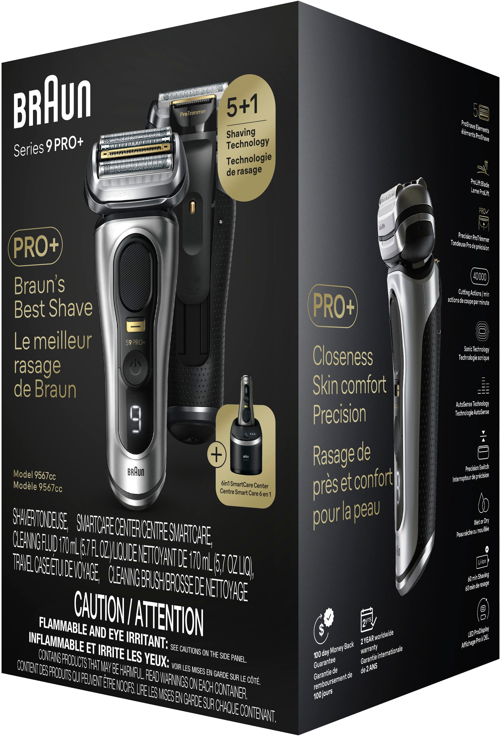 Alt View 15. Braun - Braun Series 9 PRO+ Electric Shaver with 6 in 1 SmartCare Center - Silver.