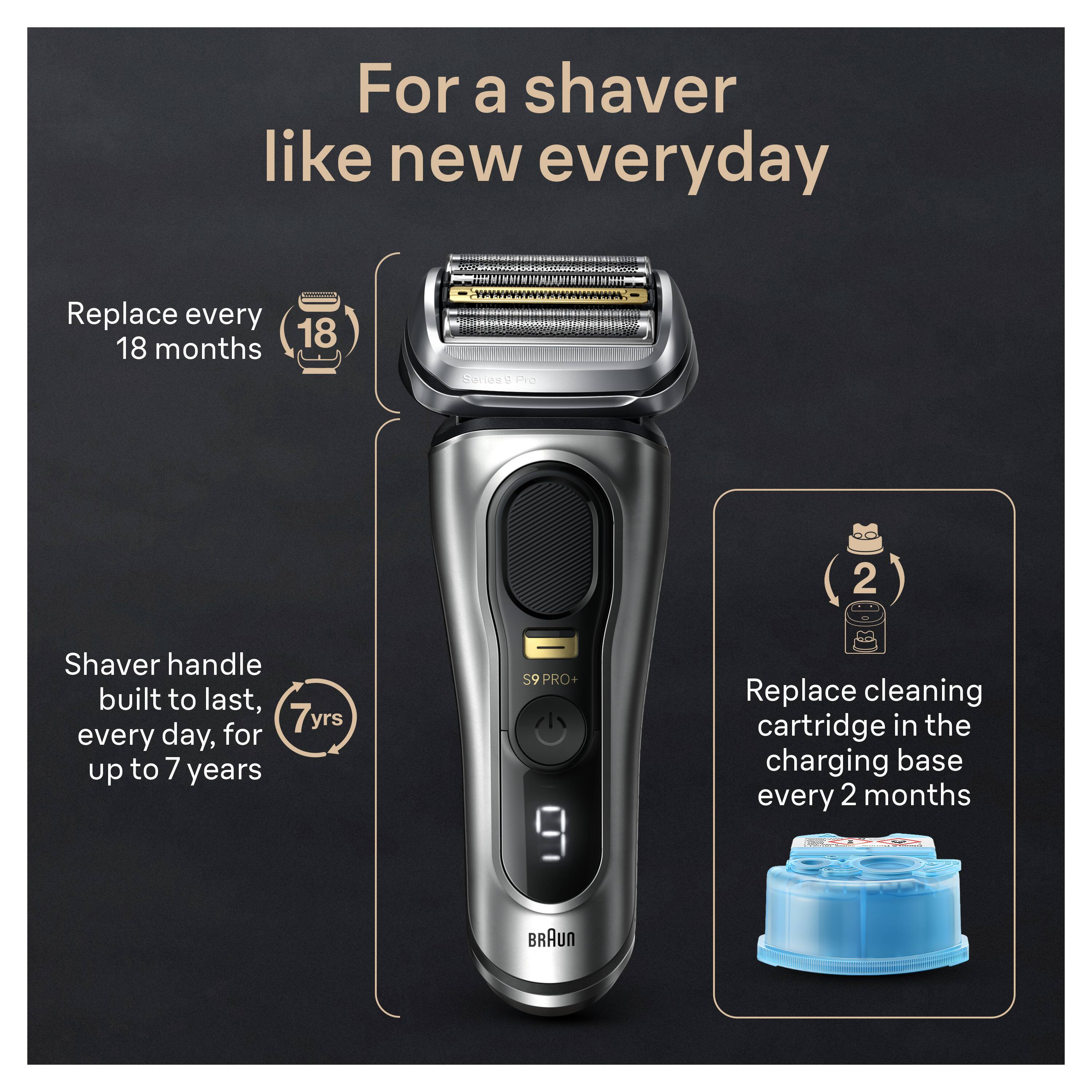 Alt View 16. Braun - Braun Series 9 PRO+ Electric Shaver with 6 in 1 SmartCare Center - Silver.