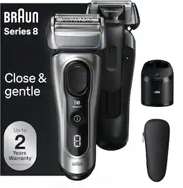 Braun - Series 8 Electric Shaver with 5 in 1 SmartCare Center - Galvano Silver