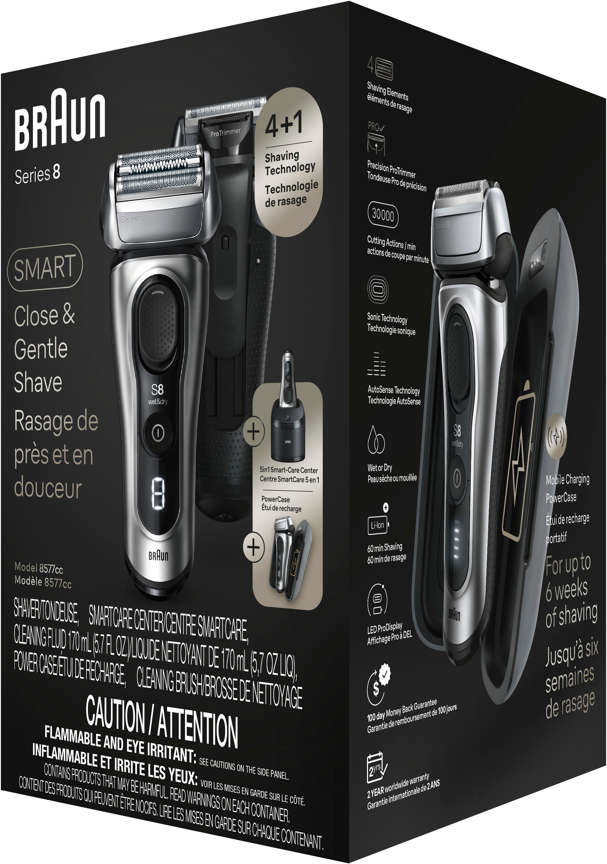 Braun Men's Series 8 Electric Shaver with Powercase and 5-in-1 Smartcare Center (8577CC)
