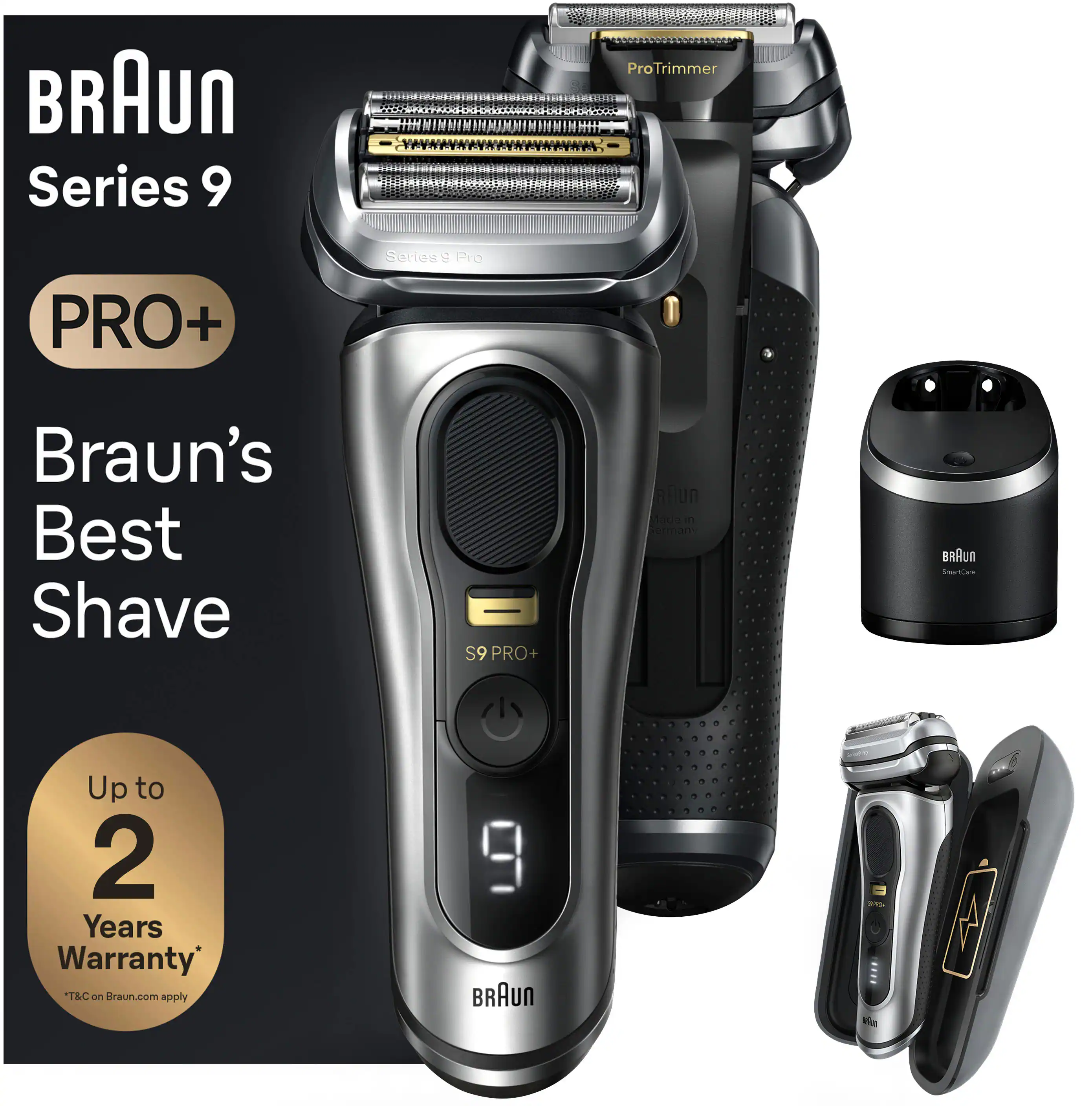 Braun - Series 9 PRO+ Electric Shaver with 6 in 1 SmartCare Center - Silver
