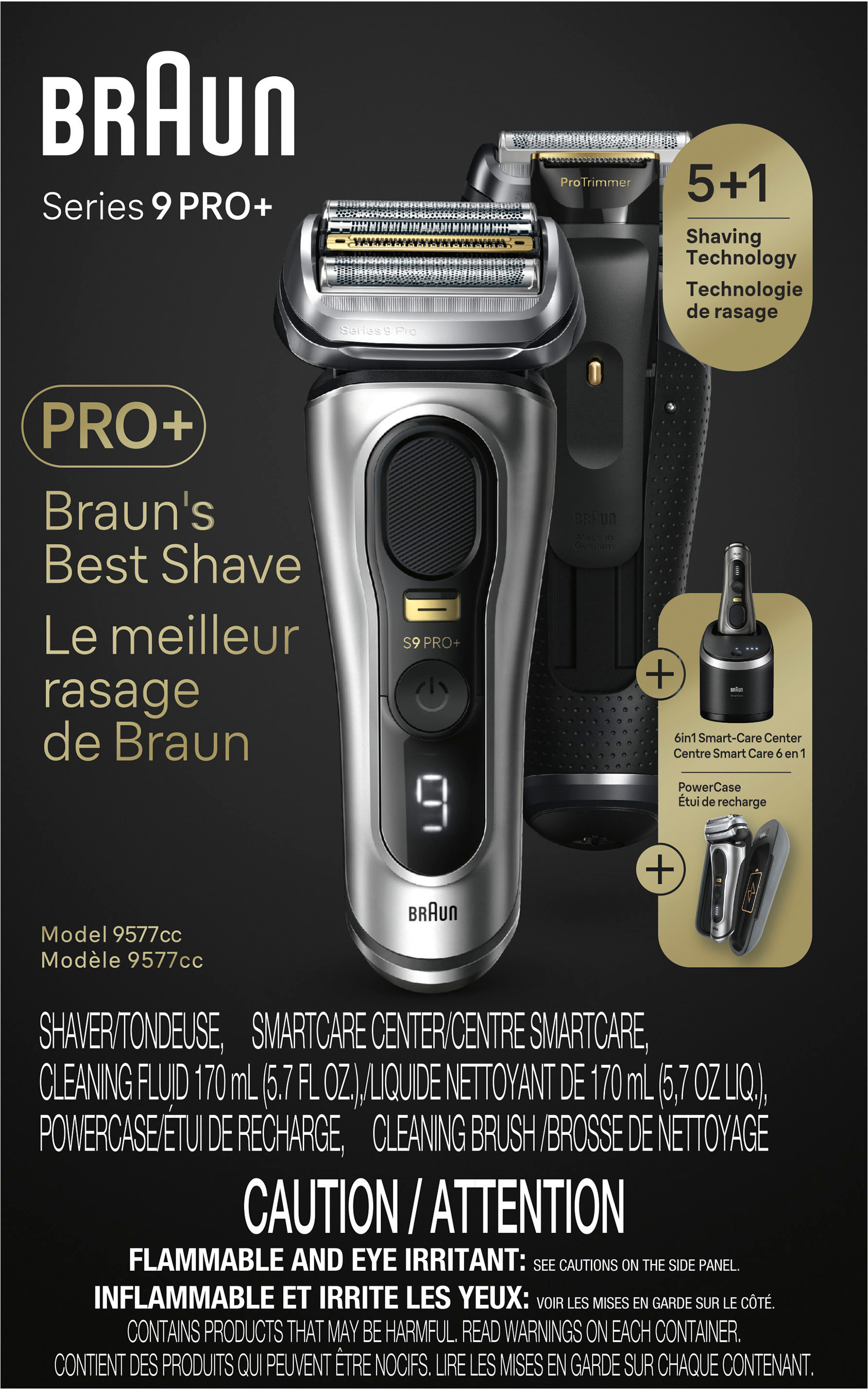 Braun Elektrorasierer Series 9 Pro+ Premium 9575cc, Wet&Dry 5+1