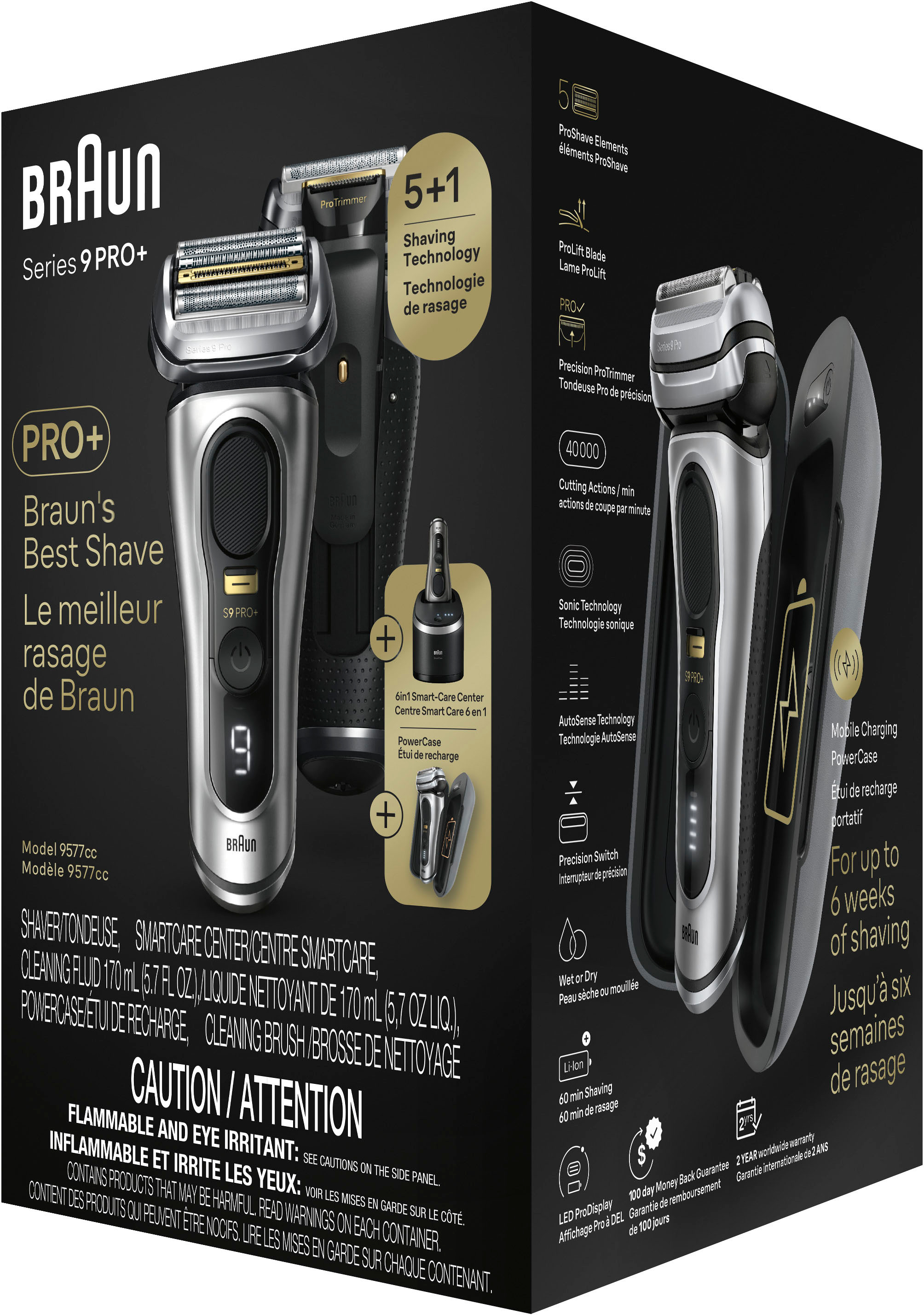Braun Series 9 Pro 9469cc Cordless Men's Electric Shaver w/ Clean&Charge  Station