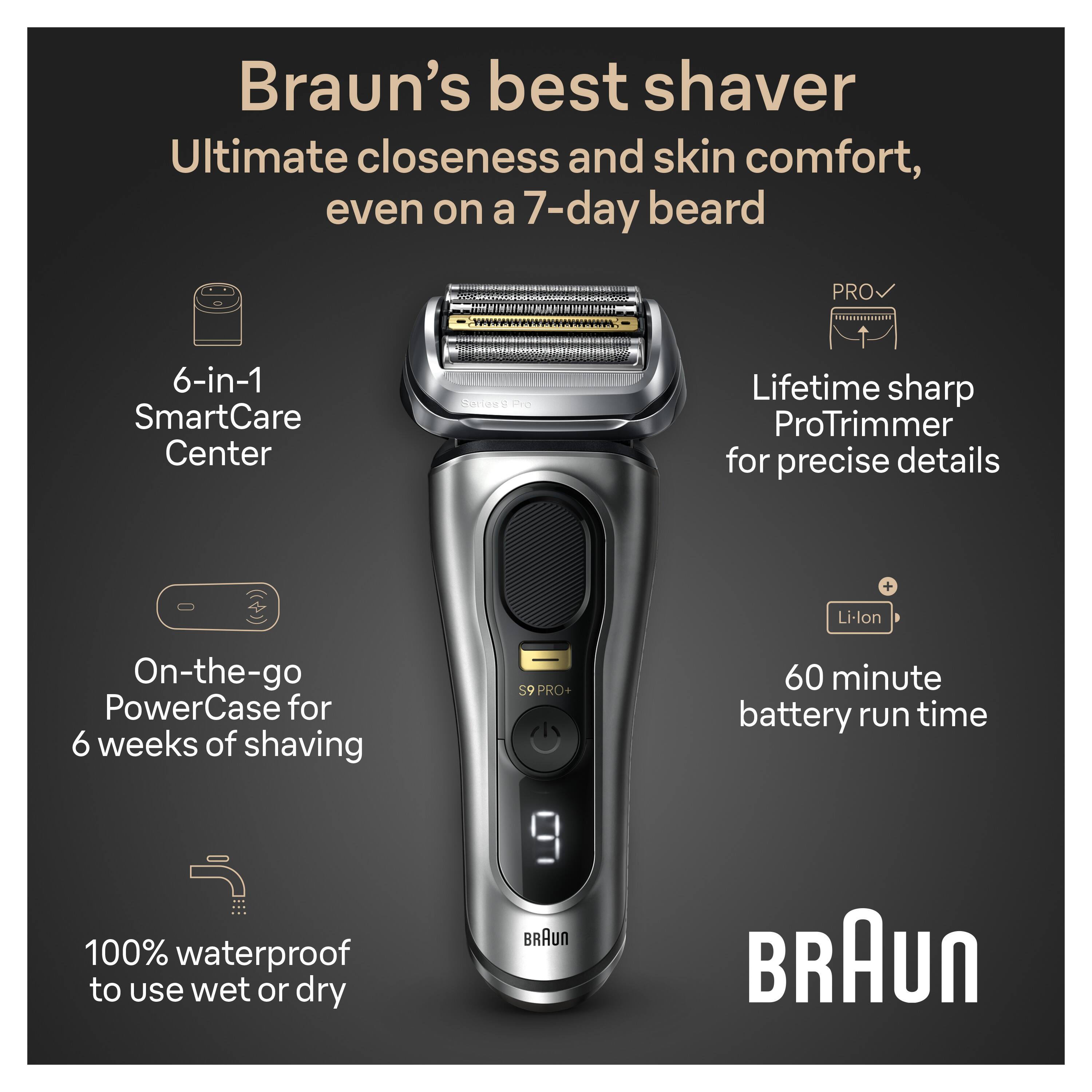 Alt View 16. Braun - Braun Series 9 PRO+ Electric Shaver with 6 in 1 SmartCare Center - Silver.