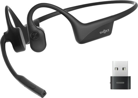 Shokz OpenComm 2 UC USB A Bluetooth Bone Conduction Headset Black C110 AA BK US Best Buy