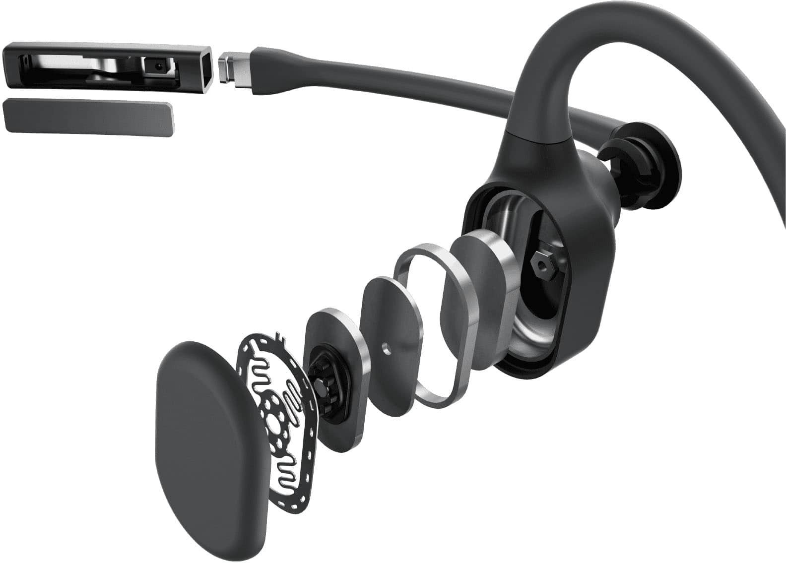 Shokz OpenComm 2 UC USB-A Bluetooth Bone Conduction Headset Black 