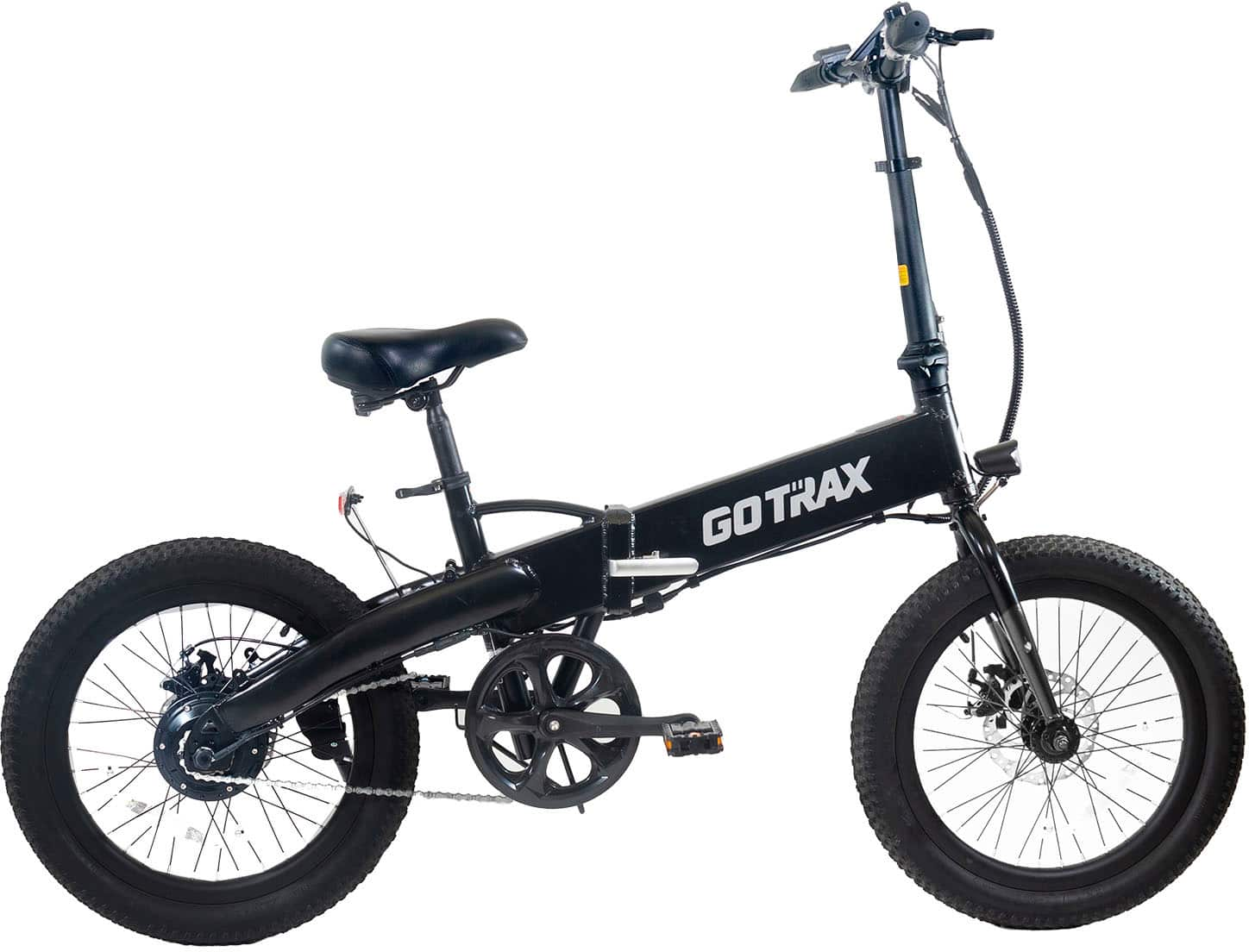 Angle View: GoTrax - F1 Folding Ebike w/ 25 mile Max Operating Range and 20 MPH Max Speed - Black