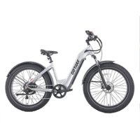 GoTrax - Tundra Step Thru Ebike w/ 43 mile Max Operating Range and 20 MPH Max Speed - Silver - Front_Zoom