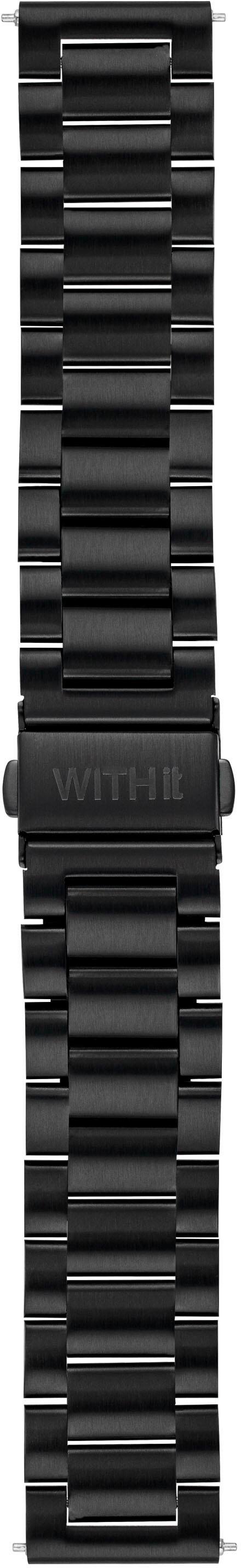 Alt View 11. WITHit - Sport Iconic Silicone Band and Stainless Steel Link Bracelet for 20mm Samsung Galaxy 6 (2-Pack) - Black.