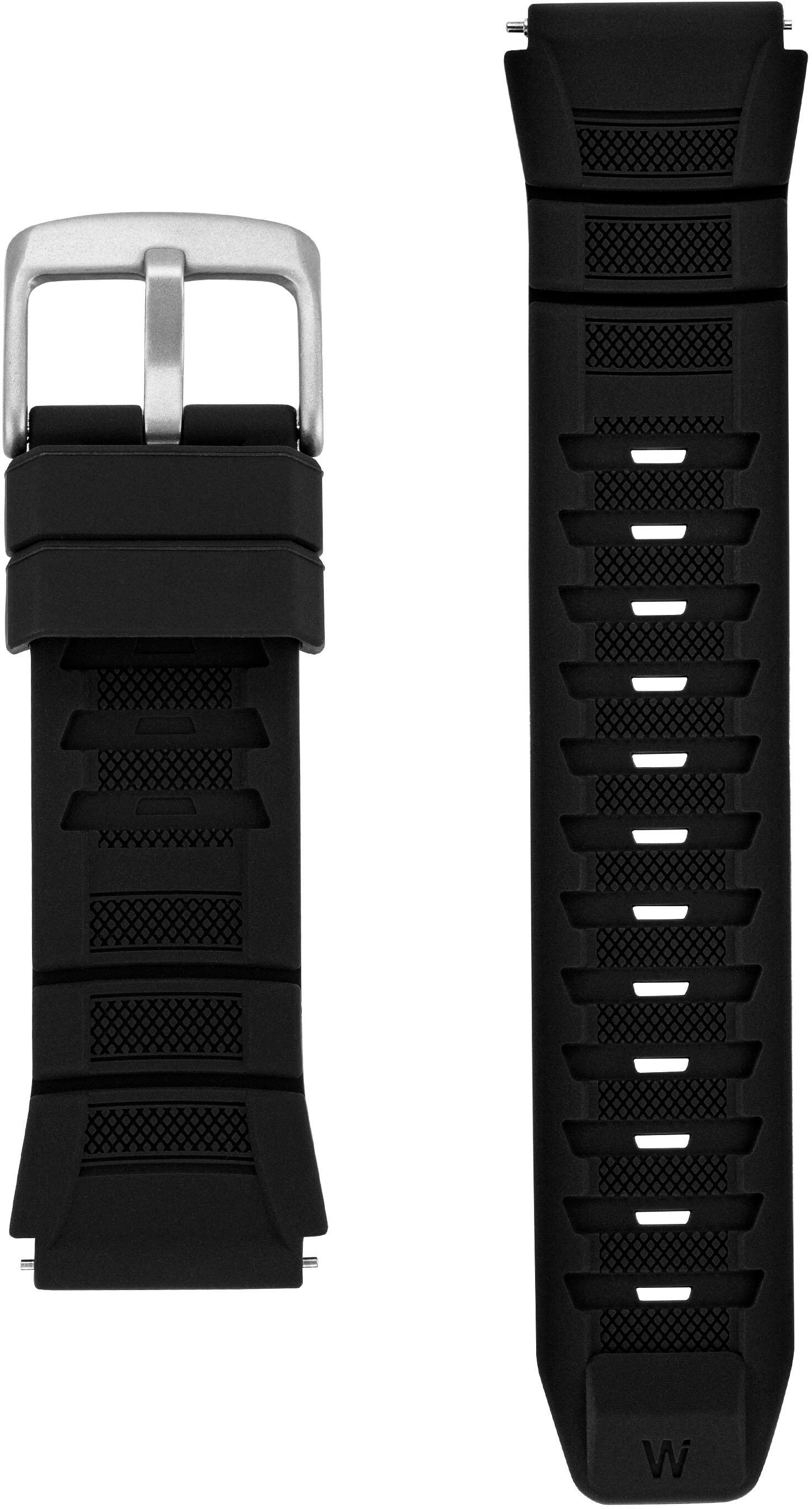 Left. WITHit - Sport Iconic Silicone Band and Stainless Steel Link Bracelet for 20mm Samsung Galaxy 6 (2-Pack) - Black.