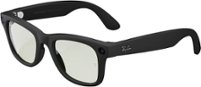 Ray-Ban Meta - Wayfarer Smart Glasses with Meta AI, Audio, Photo, Video Compatibility - Clear to Green Transitions Lenses - Matte Black - Front_Zoom