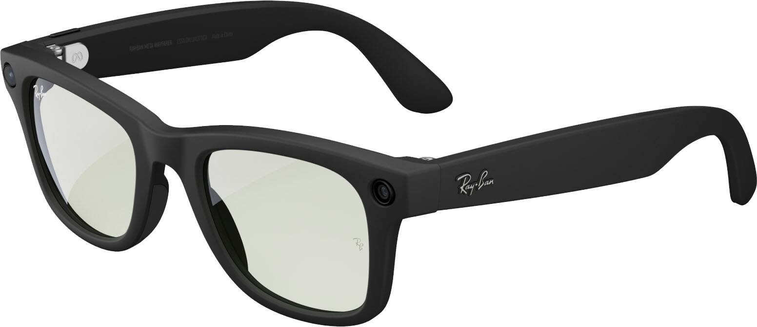Ray-Ban Meta - Wayfarer (Gen 1) glasses with Meta AI, Audio, Photo, Video Compatibility - Clear to Green Transitions Lenses - Matte Black