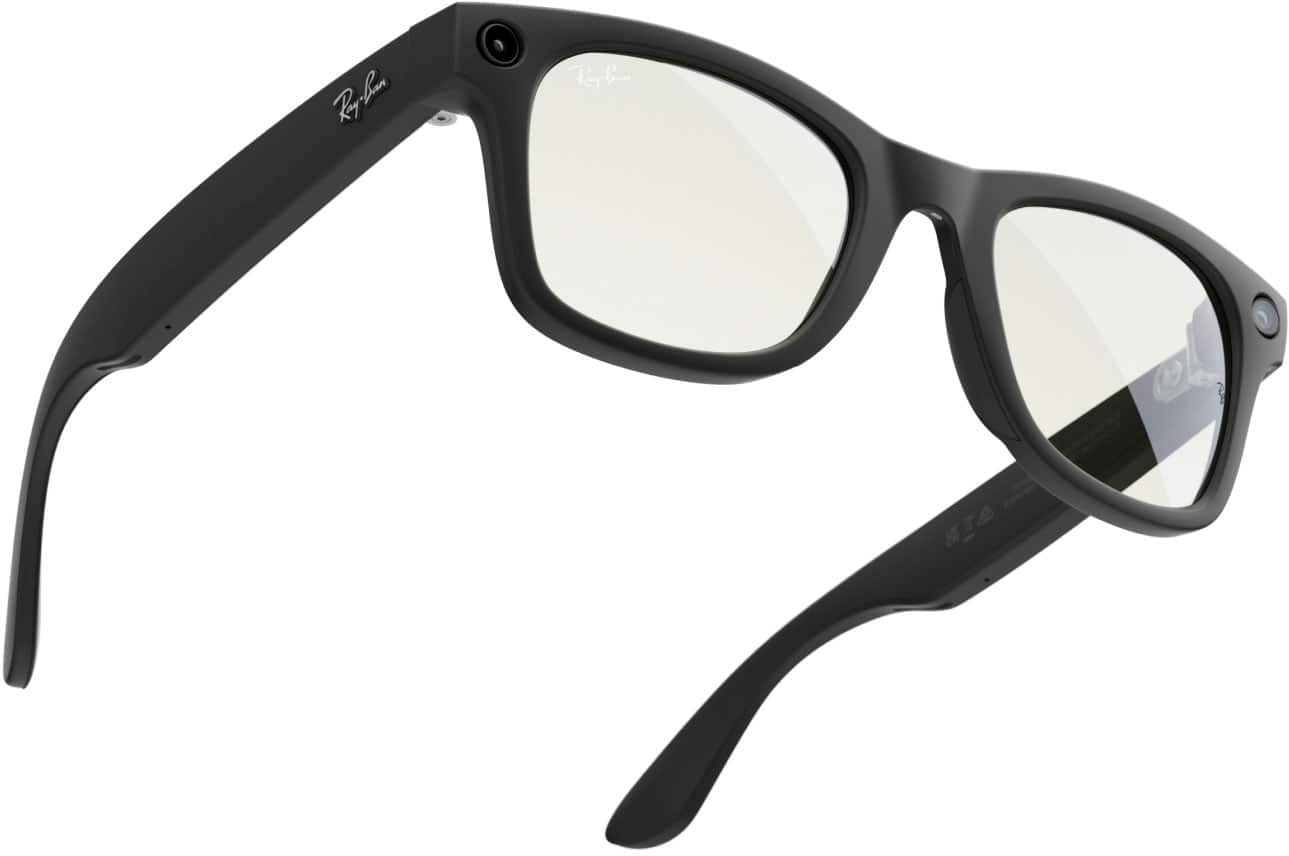 Alt View 11. Ray-Ban Meta - Wayfarer Smart Glasses with Meta AI, Audio, Photo, Video Compatibility - Clear to Green Transitions Lenses - Matte Black.