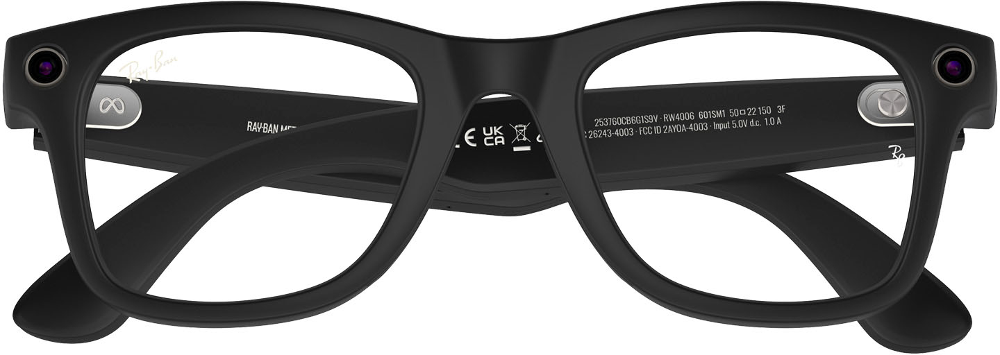 Ray-Ban Meta Wayfarer (Standard) Smart Bluetooth Audio Glasses Shiny Black,  G15 Green 601/7150 - Best Buy
