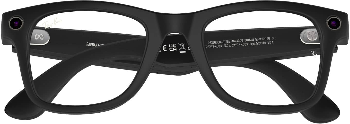 Alt View 20. Ray-Ban Meta - Wayfarer Smart Glasses with Meta AI, Audio, Photo, Video Compatibility - Clear to Green Transitions Lenses - Matte Black.