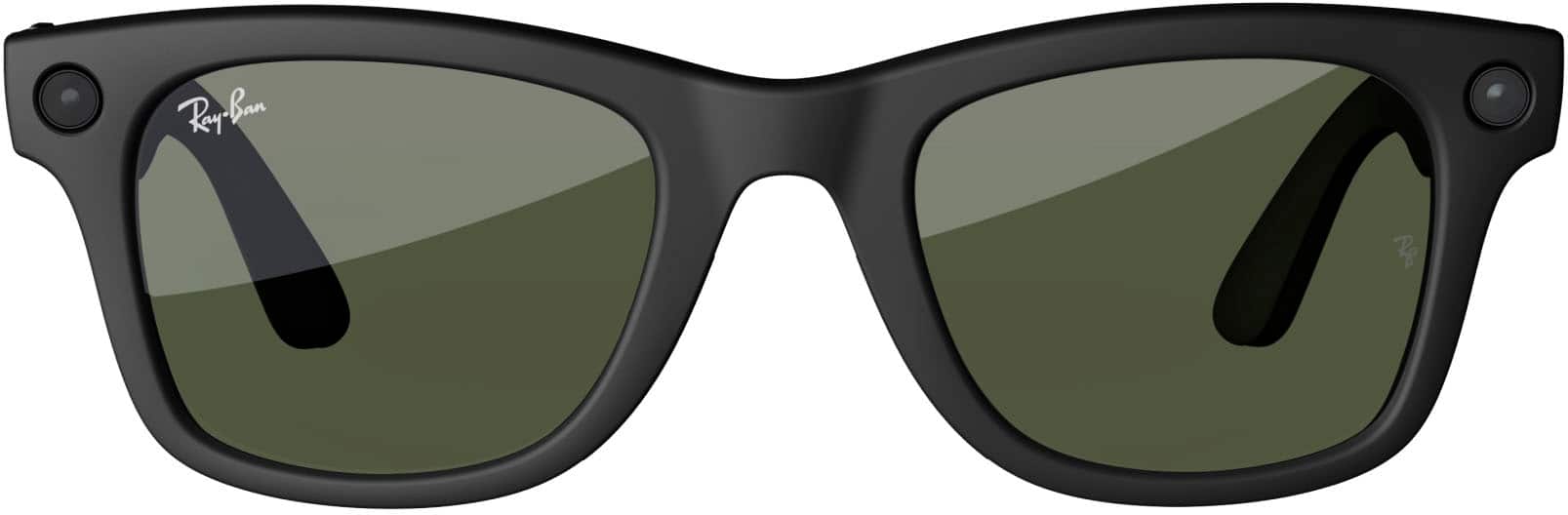 Alt View 12. Ray-Ban Meta - Wayfarer Large Smart Glasses with Meta AI, Audio, Photo, Video Compatibility - Clear to Green Transitions Lenses - Matte Black.
