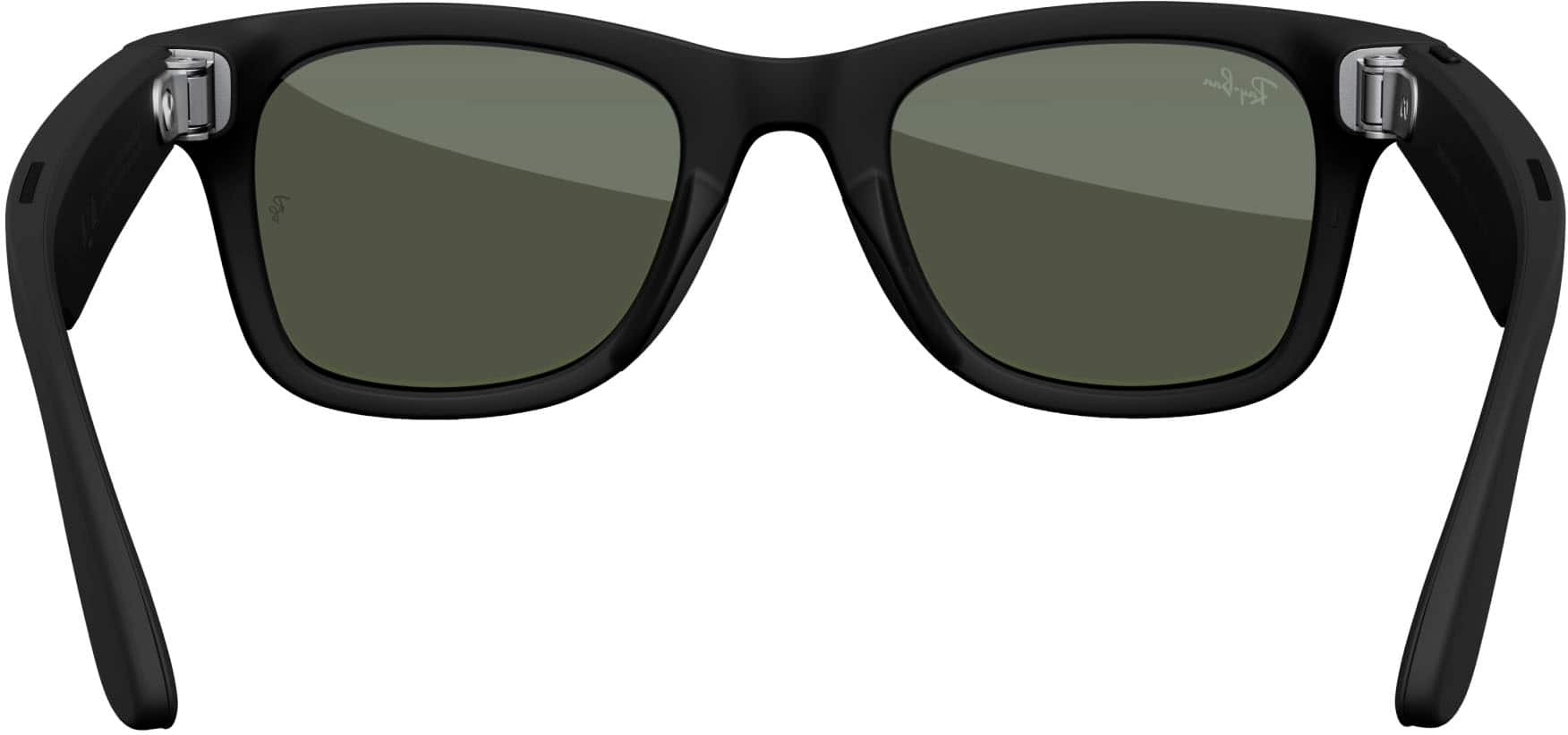 Alt View 14. Ray-Ban Meta - Wayfarer Large Smart Glasses with Meta AI, Audio, Photo, Video Compatibility - Clear to Green Transitions Lenses - Matte Black.