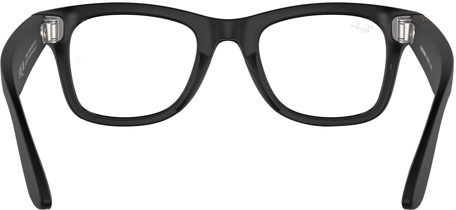 Alt View 21. Ray-Ban Meta - Wayfarer Large Smart Glasses with Meta AI, Audio, Photo, Video Compatibility - Clear to Green Transitions Lenses - Matte Black.