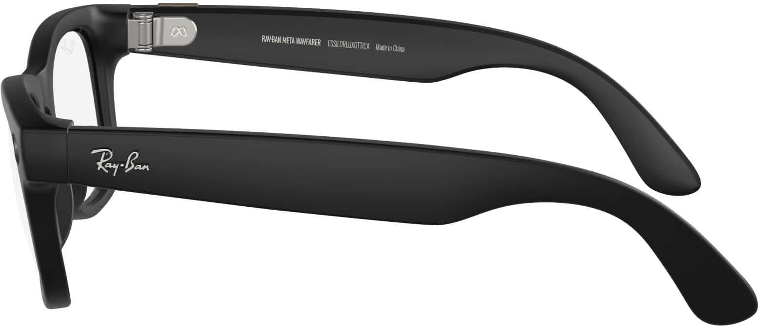 Alt View 23. Ray-Ban Meta - Wayfarer Large Smart Glasses with Meta AI, Audio, Photo, Video Compatibility - Clear to Green Transitions Lenses - Matte Black.