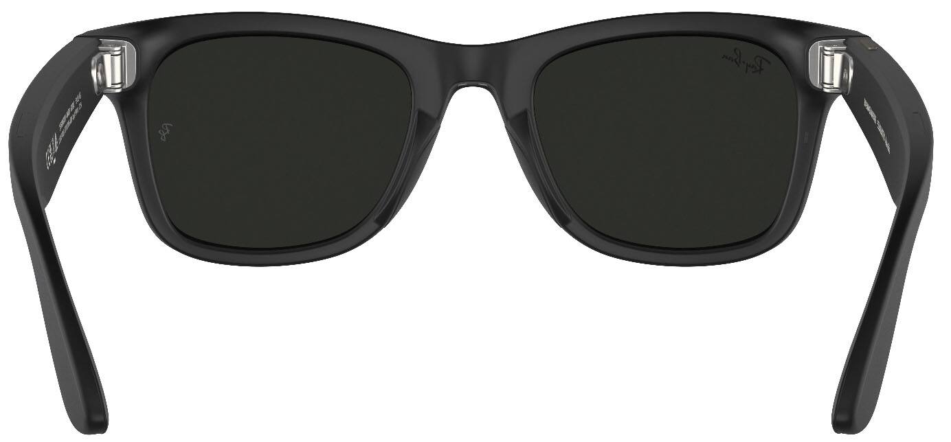 Alt View 22. Ray-Ban Meta - Wayfarer Large Smart Glasses with Meta AI, Audio, Photo, Video Compatibility - Clear to Green Transitions Lenses - Matte Black.