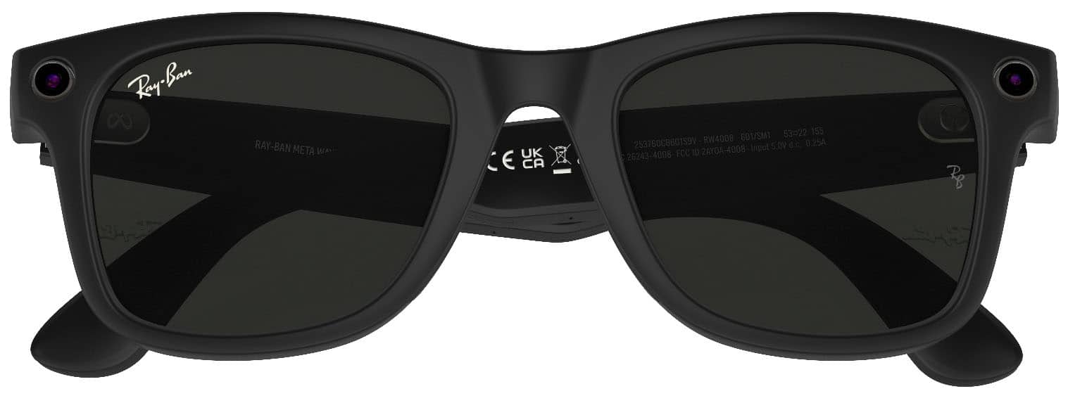 Alt View 26. Ray-Ban Meta - Wayfarer Large Smart Glasses with Meta AI, Audio, Photo, Video Compatibility - Clear to Green Transitions Lenses - Matte Black.