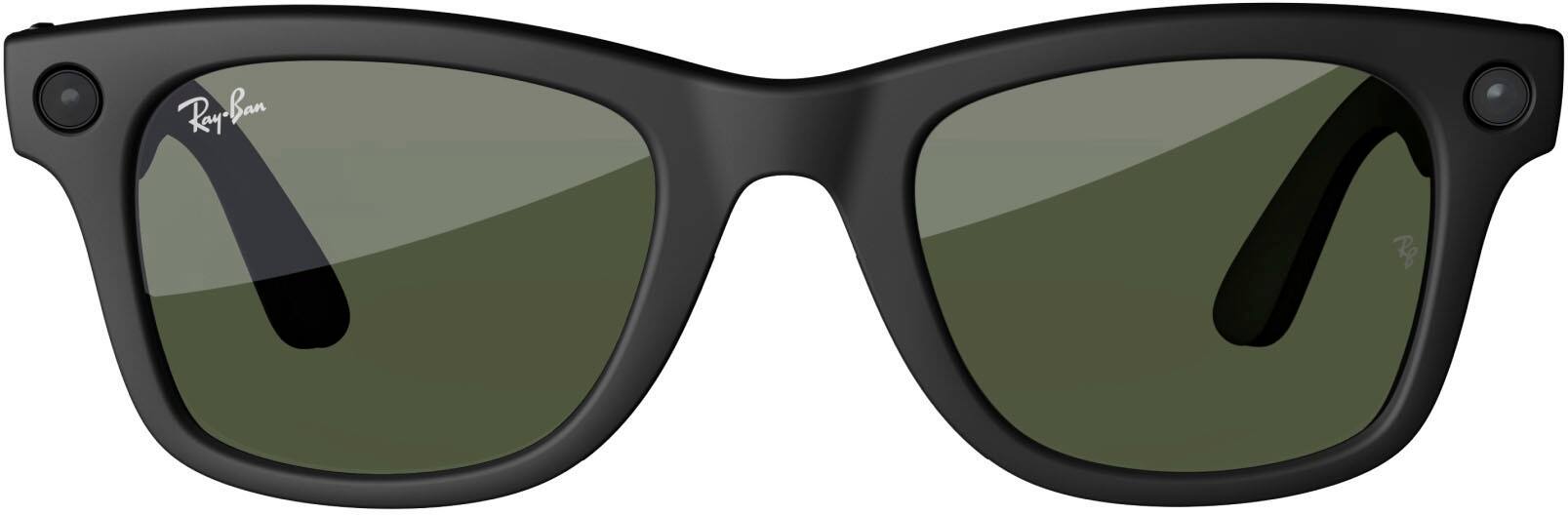 Alt View 38. Ray-Ban Meta - Wayfarer Large Smart Glasses with Meta AI, Audio, Photo, Video Compatibility - Clear to Green Transitions Lenses - Matte Black.