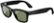 Front. Ray-Ban Meta - Wayfarer Large Smart Glasses with Meta Ai, Audio, Photo, Video Compatibility - Green Lenses - Shiny Black.