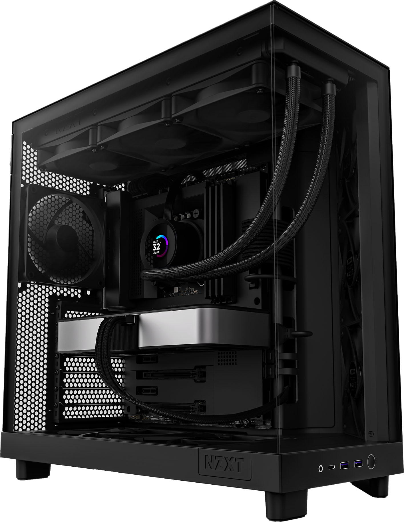 NZXT - H6 Flow ATX Mid-Tower Case with Dual Chamber - Black