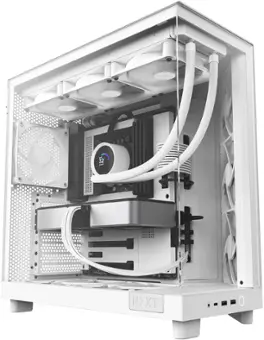 NZXT H9 Flow ATX Mid Tower PC Case with Dual Chamber White CM-H91FW-01 ...