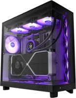 NZXT - H6 Flow RGB ATX Mid-Tower Case with Dual Chamber - Black - Front_Zoom