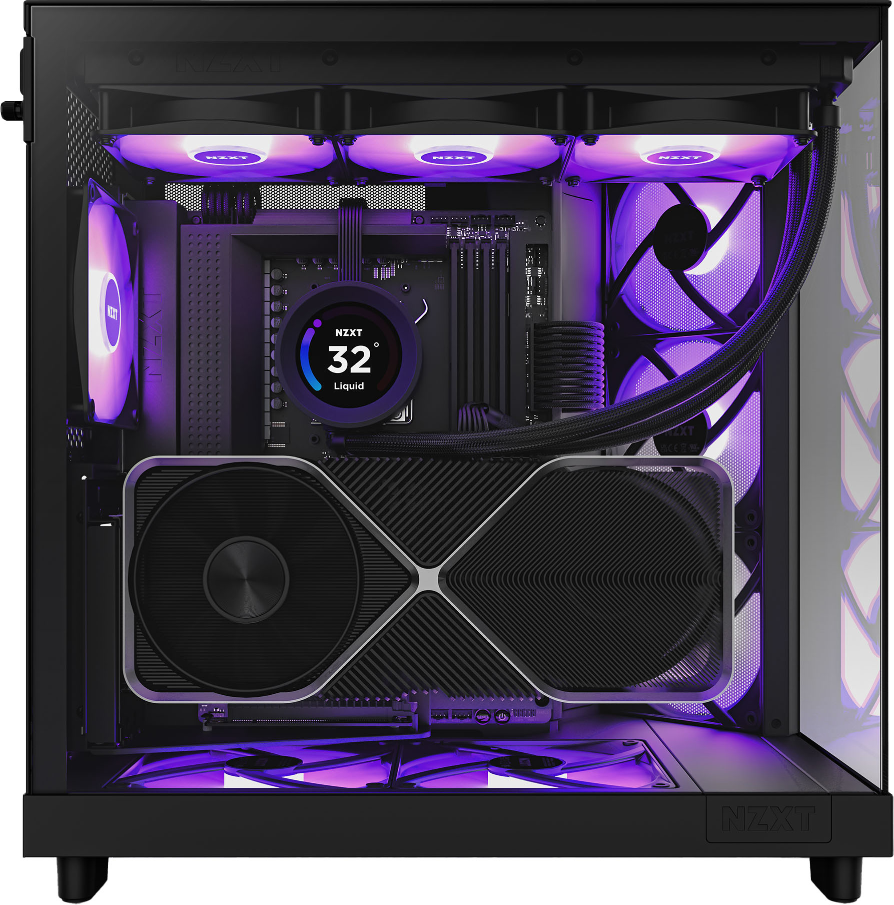 NZXT H6 Flow RGB ATX Mid-Tower Case with Dual Chamber Black CC