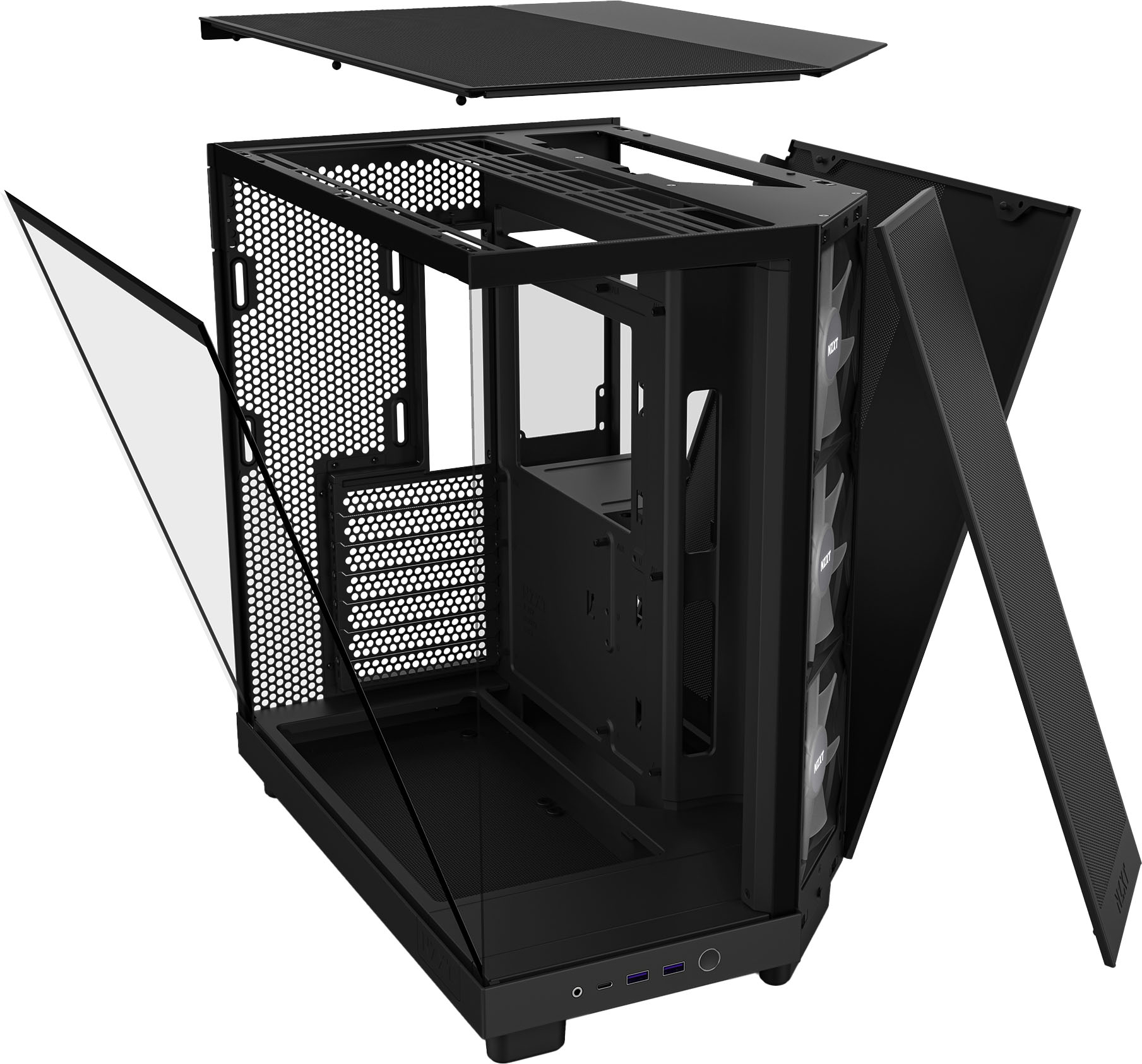 NZXT H6 Flow RGB Compact Dual-Chamber Mid-Tower Airflow Case with RGB  CC-H61FW-R1 – TeciSoft