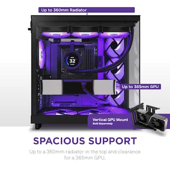NZXT H6 Flow RGB ATX Mid Tower PC Case with Dual Chamber Black NZXT H6 Flow RGB ATX Mid Tower PC Case with Dual Chamber Black