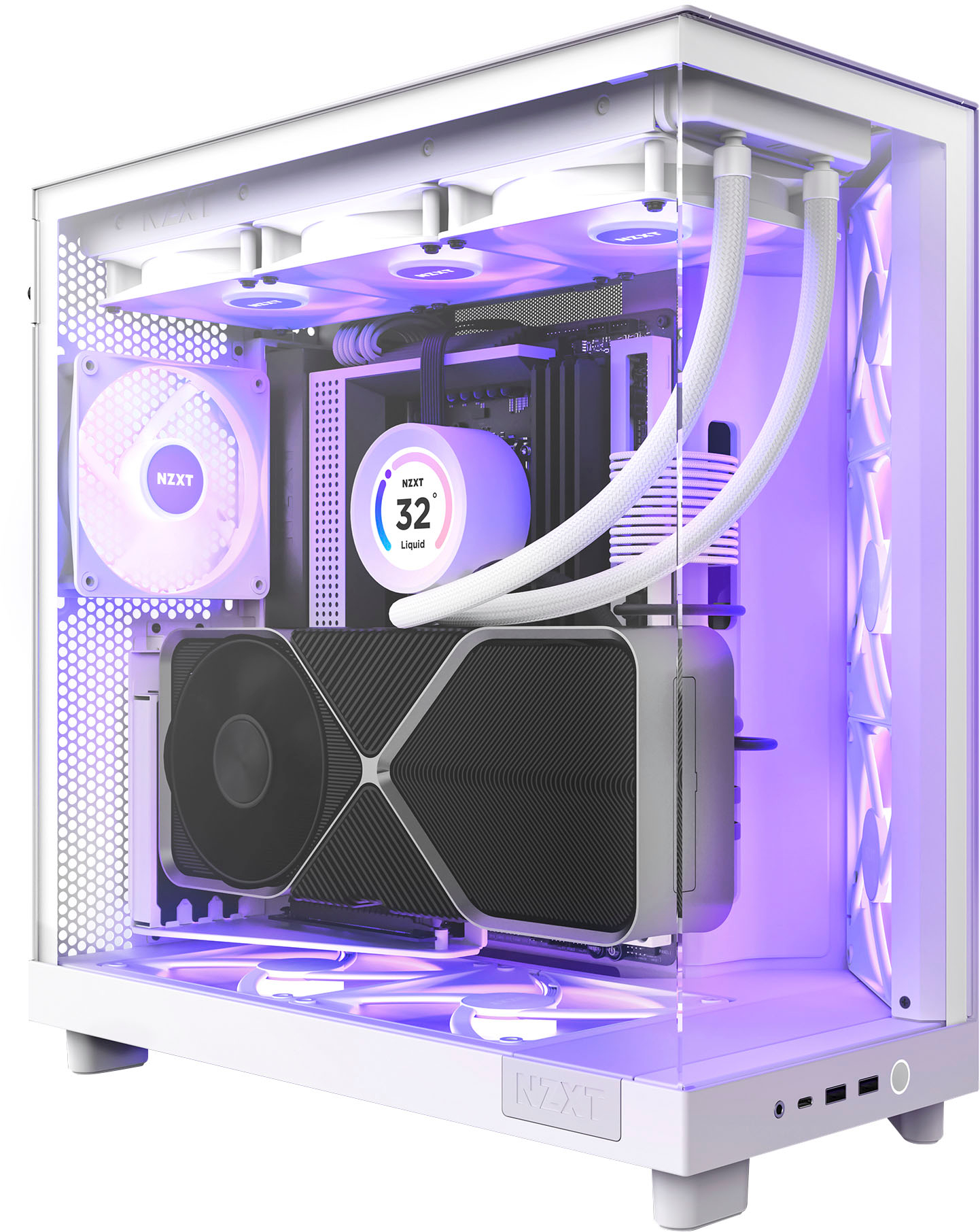 NZXT H9 Flow ATX Mid-Tower Case with Dual Chamber White CM-H91FW-01 - Best  Buy
