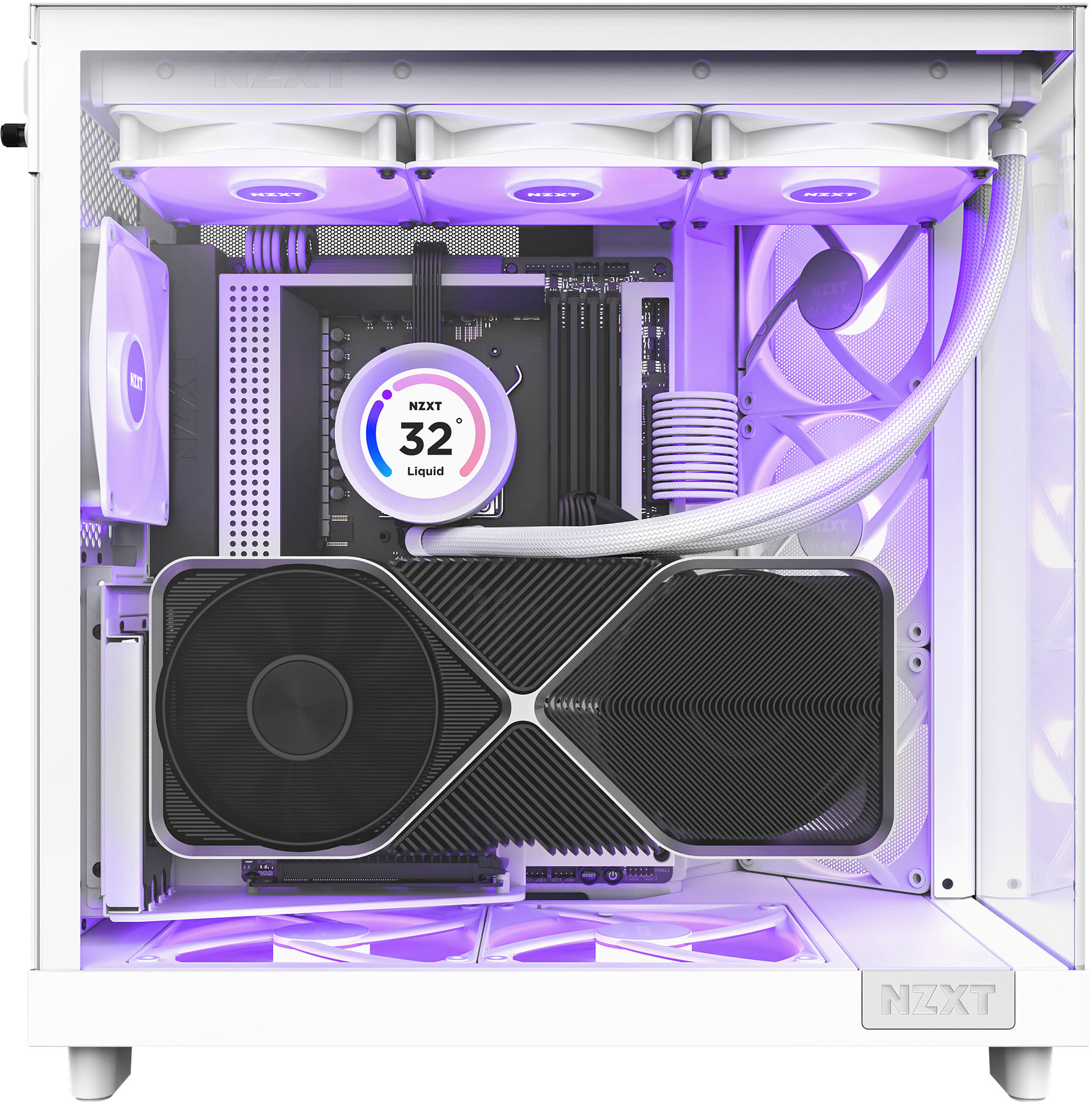 Case - NZXT White H6 Flow RGB ATX Tempered Glass Case