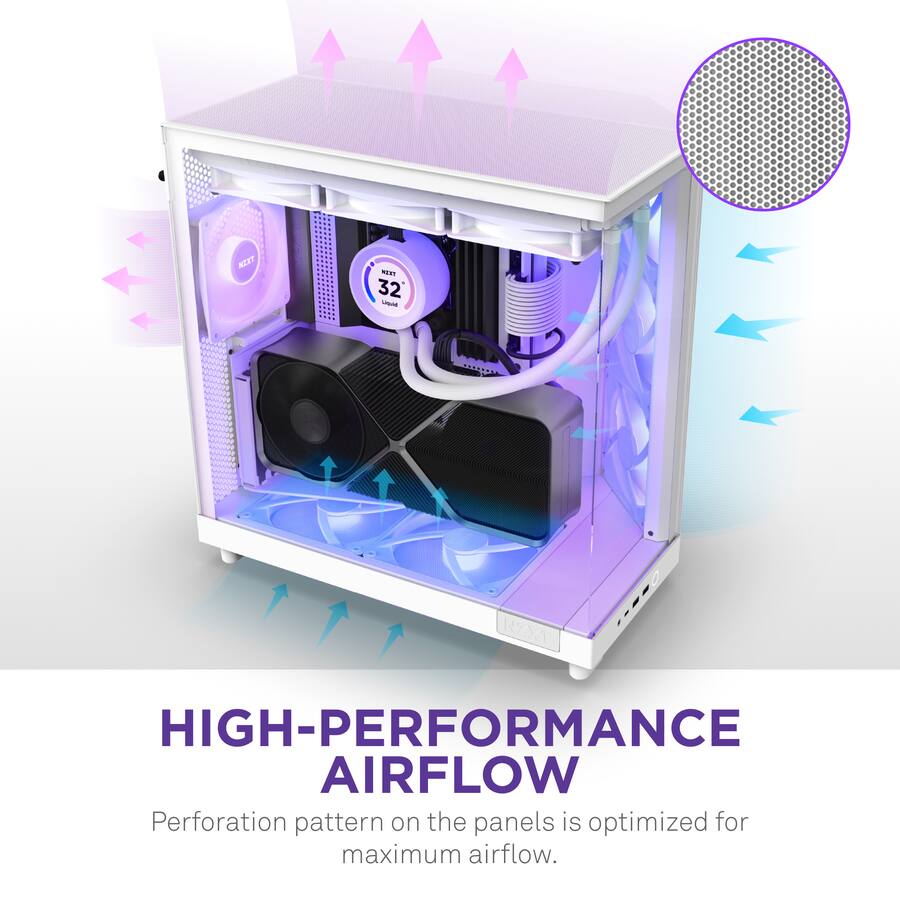 NZXT H6 Flow RGB ATX Mid Tower PC Case with Dual Chamber NZXT H6 Flow RGB ATX Mid Tower PC Case with Dual Chamber