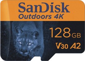 SanDisk - Outdoors 4K 128GB microSDXC UHS-I Memory Card with SD Adapter - Front_Zoom