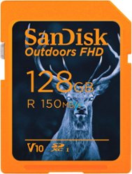 SanDisk - Outdoors FHD 128GB SDHC UHS-I Memory Card - Front_Zoom