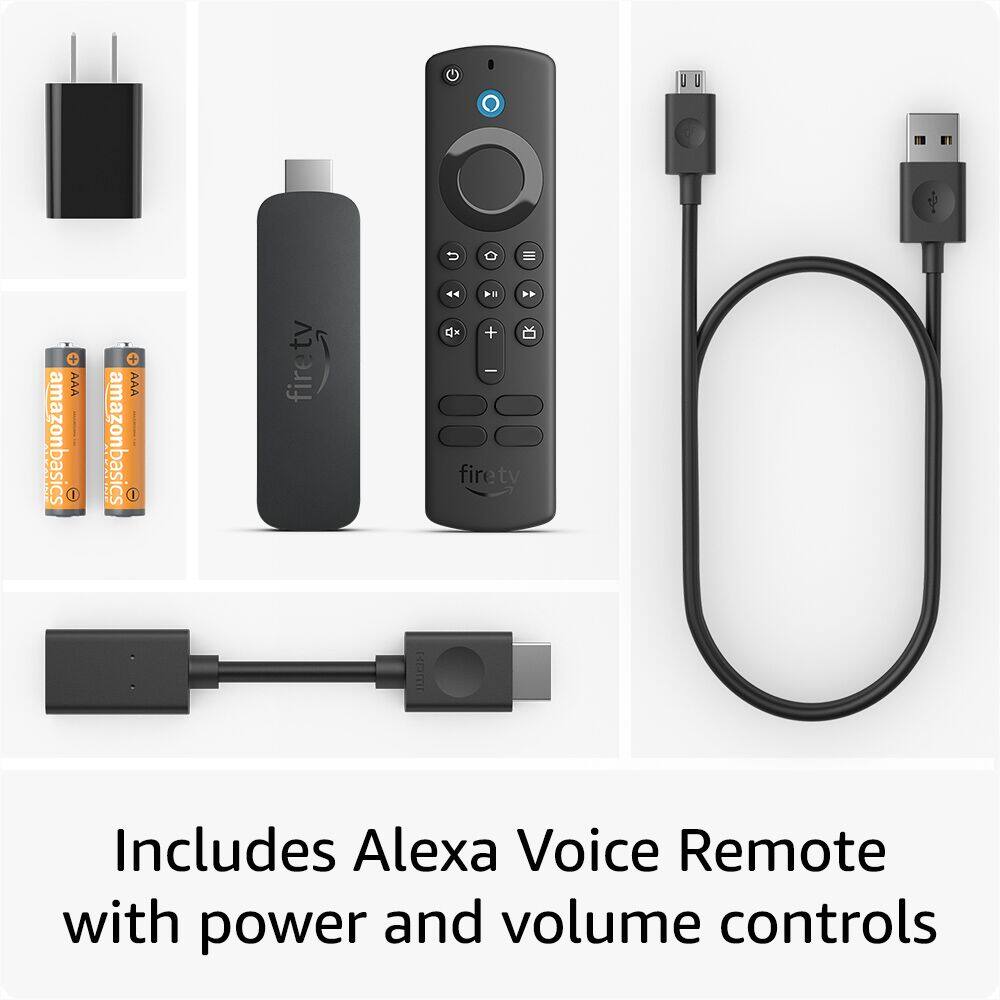 Amazon Fire TV Stick 4K streaming device, includes support for Wi